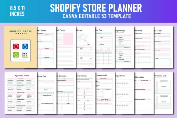Download Shopify Store Planner Canva KDP - Planner Collection