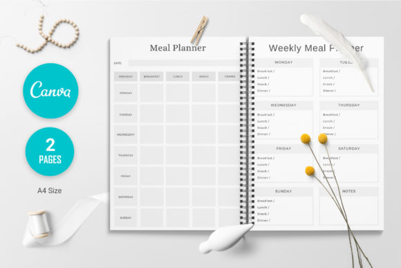 Download Canva Weekly Meal Planner Template - Planner Collection