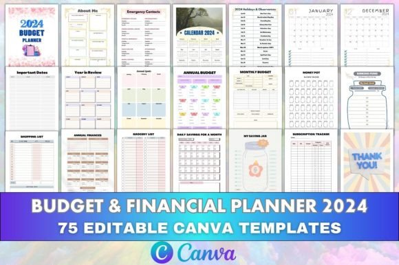 Download Editable Budget &amp; Financial Planner 2024 - Planner Collection