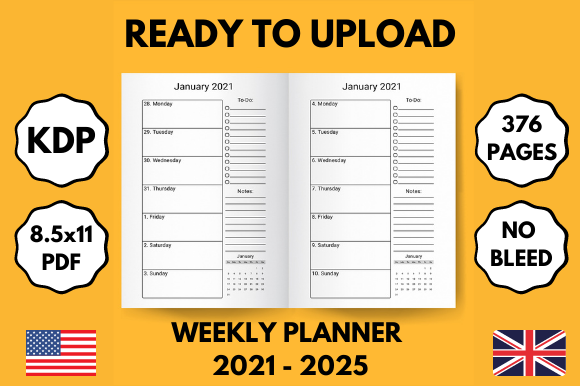 Download 2021-2025 - 5 Years Planner - 8.5x11 - 5 years Collection