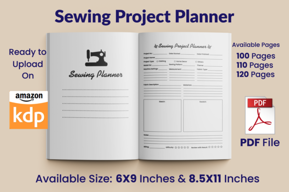 Download Sewing Project Planner KDP Interior - Planner Collection