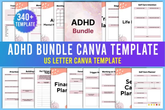 Download ADHD Planner Bundle Canva Templates - Planner Collection