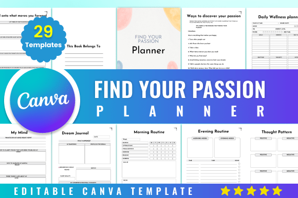 Download Editable Find Your Passion Planner Canva - Planner Collection