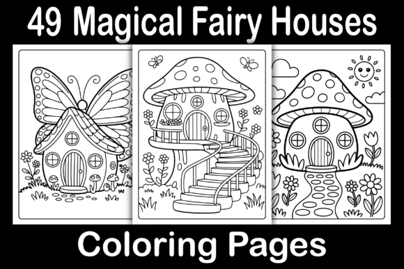 Download Magical Fairy Houses Coloring Pages - House Collection