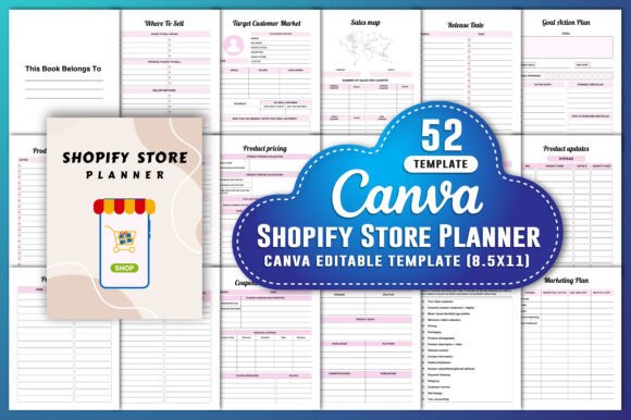 Download Shopify Store Planner Canva KDP Interior - Planner Collection