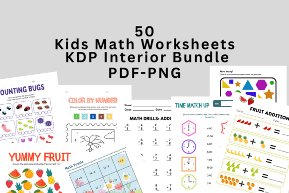 Download Kids Math Worksheets KDP Interior Bundle - Sheets Collection
