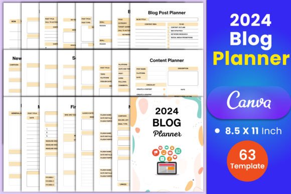 Download 2024 Blog Planner Canva Interior - Planner Collection