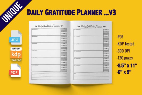 Download Daily Gratitude Planner ~ KDP Interior - Planner Collection