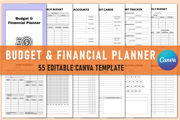 Download Budget &amp; Financial Planner for Canva - Planner Collection