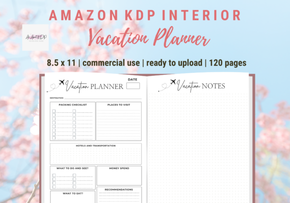 Download Vacation Planner KDP Template Interior - Planner Collection