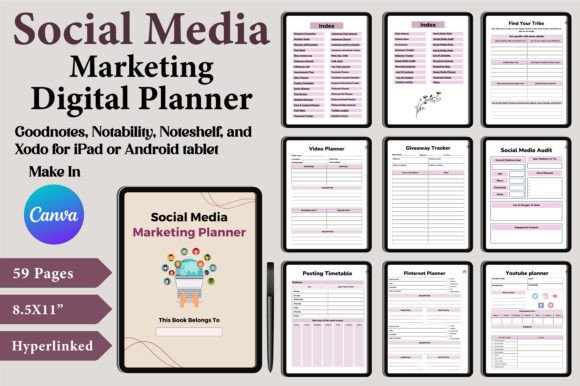 Download Digital Social Media Marketing Planner - Planner Collection