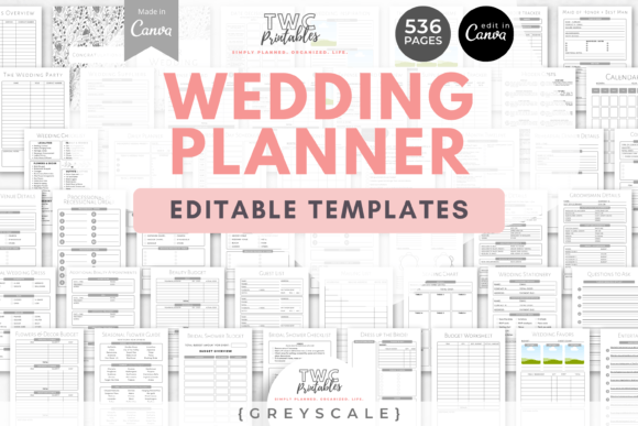 Download Wedding Planner Canva Templates | GREYSC - Planner Collection