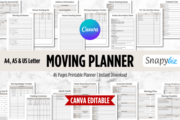 Download Canva Moving Checklist Printable Planner - Planner Collection