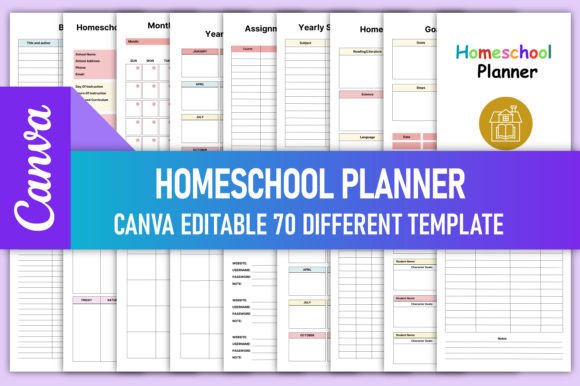 Download Homeschool Planner Bundle Canva Template - Planner Collection