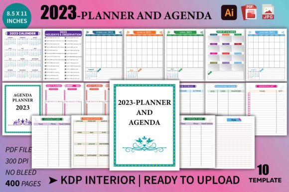 Download Editable KDP Planner and Agenda 2023 - Planner Collection