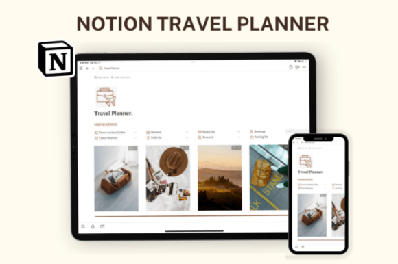 Download Notion Travel Planner, Notion Template - Planner Collection