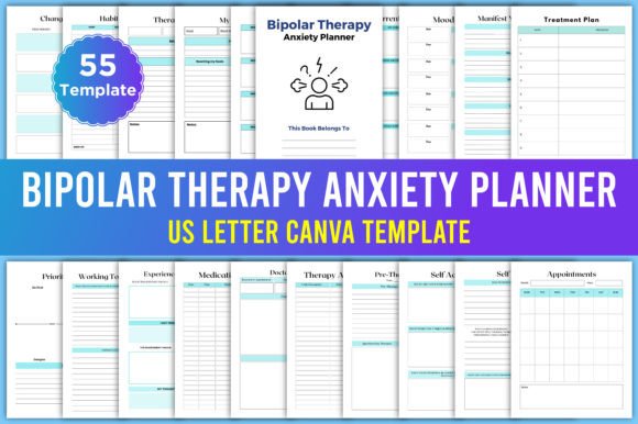 Download Editable Bipolar Therapy Anxiety Planner - Planner Collection