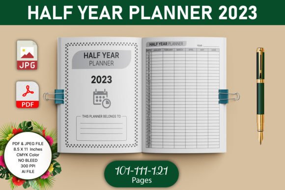 Download Half Year Planner 2023 KDP Interior - Planner Collection