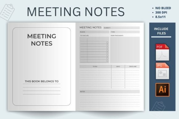 Download Meeting Notes Kdp Planner - Planner Collection