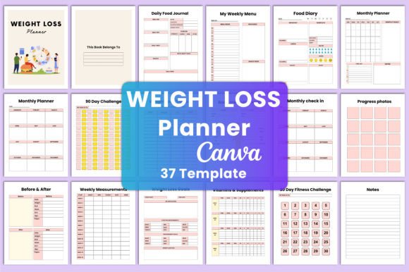 Download Editable Weight Loss Planner Canva - Planner Collection