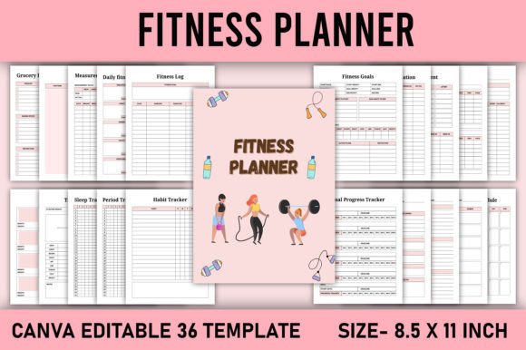 Download Fitness Planner Canva Template KDP - Planner Collection