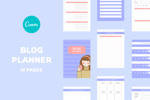 Download Blog Planner Canva Template - Planner Collection