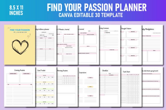 Download Find Your Passion Planner Canva KDP - Planner Collection