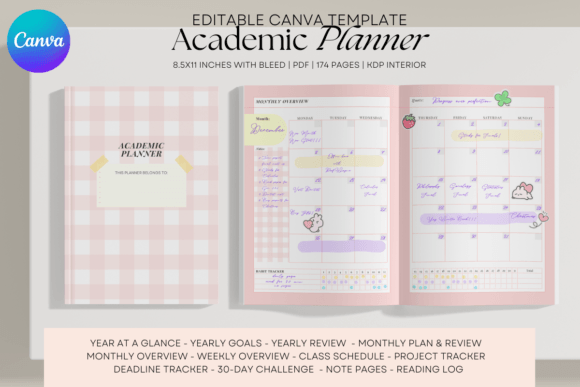 Download Updated Canva Academic Planner Template - Planner Collection