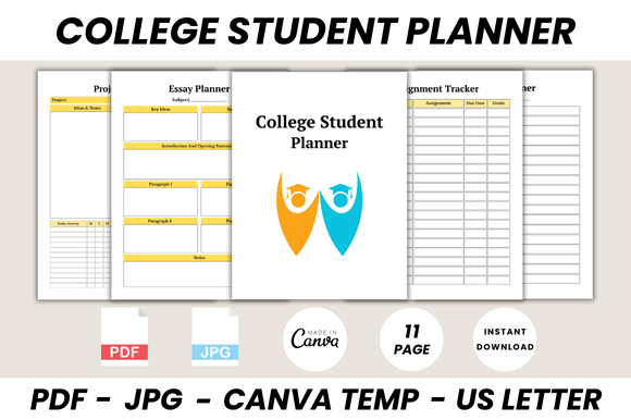 Download College Student Planner Canva Template - Planner Collection
