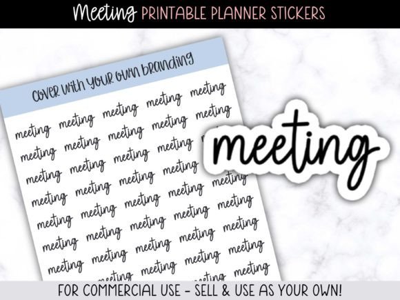 Download Meeting Printable Planner Stickers - Planner Collection