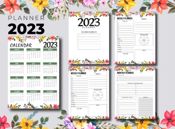 Download Floral 2023 Planner KDP Interior - Planner Collection