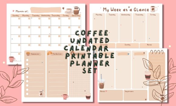 Download Coffee Undated Calendar &amp; Weekly Planner - Planner Collection