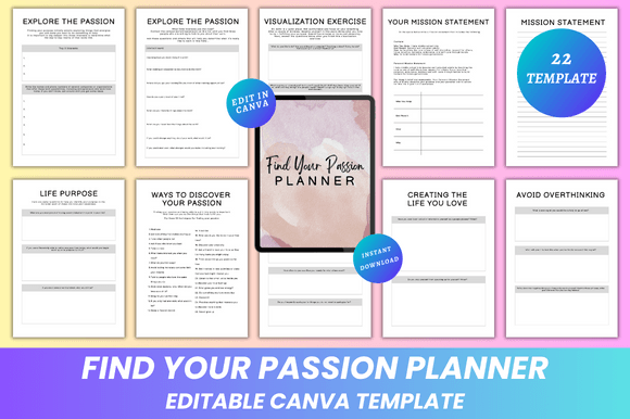 Download Find Your Passion Planner Canva KDP - Planner Collection