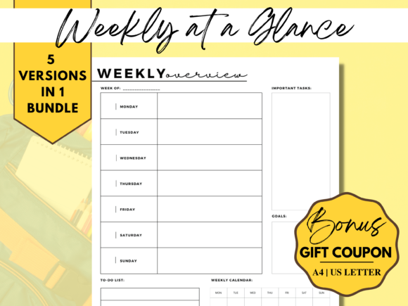 Download Week at a Glance, Weekly Planner, Weekly - Planner Collection