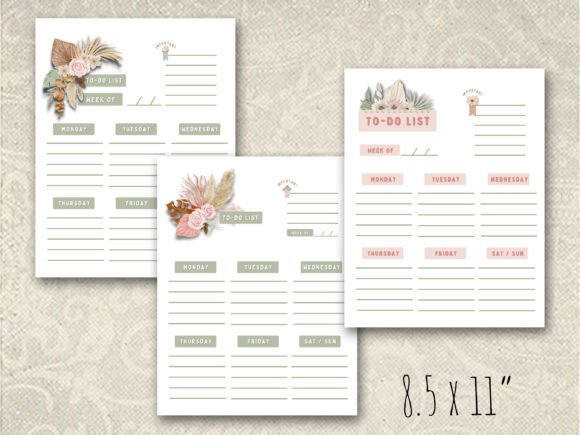Download Boho Daily Weekly Schedule Planner Pages - Planner Collection
