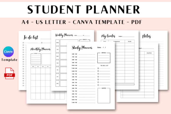 Download Student Planner Canva Template &amp; PDF - Planner Collection