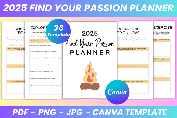 Download 2025 Find Your Passion Planner Canva Kdp - Planner Collection