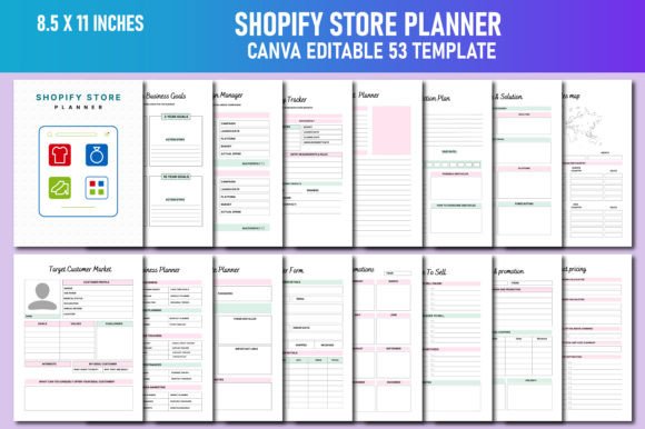 Download Shopify Store Planner Canva KDP - Planner Collection