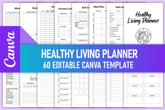 Download Healthy Living Planner Bundle Canva KDP - Planner Collection