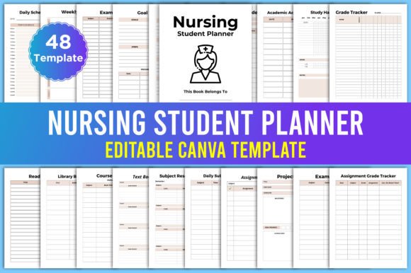Download Editable Nursing Student Planner Canva - Planner Collection