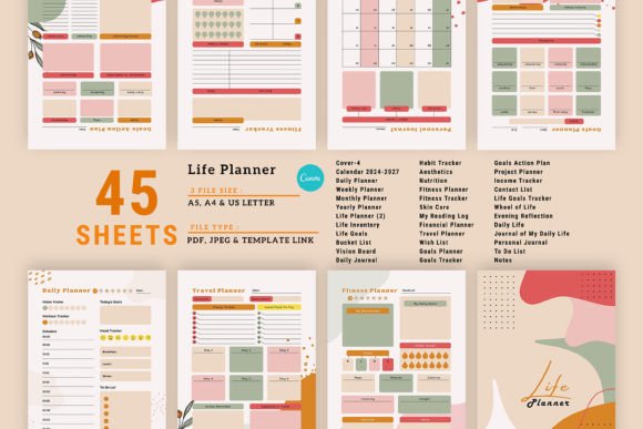 Download Editable Canva Life Planner Bundle Pack - Planner Collection