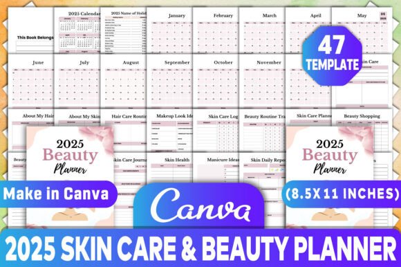 Download 2025 Skin Care &amp; Beauty Planner - Planner Collection