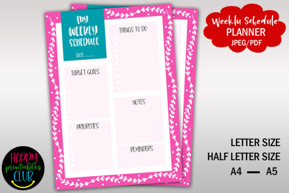 Download Weekly Schedule Planner - Printable - Planner Collection