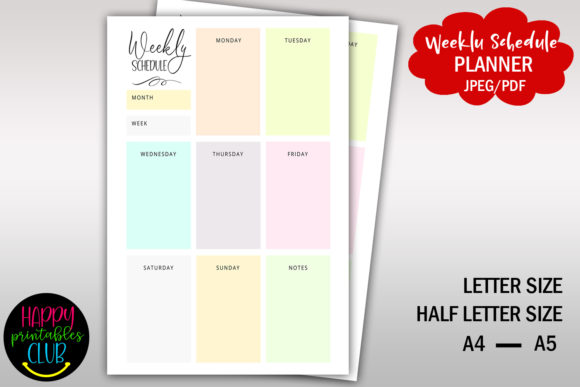 Download Weekly Schedule Planner- Printable - Planner Collection
