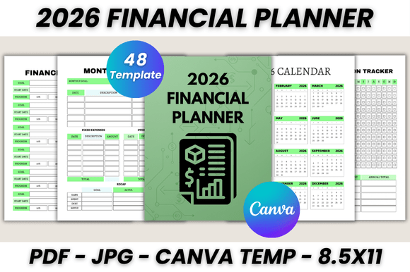Download 2026 Financial Planner Canva Template - Planner Collection