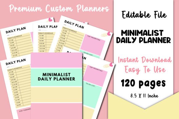 Download Minimalist Daily Planner Canva KDP - Planner Collection