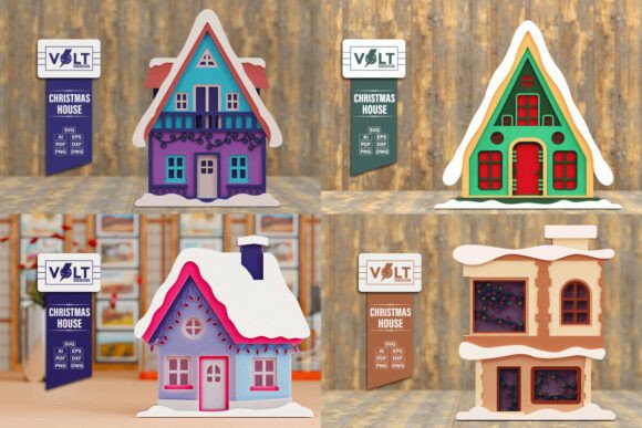 Download Cute Christmas House 3D SVG BUNDLE - Premium Resources