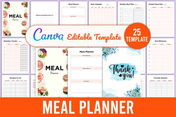 Download Editable Meal Planner Canva Template - Planner Collection