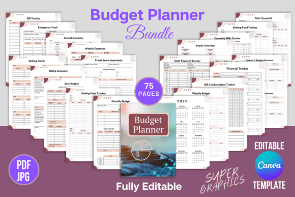 Download Budget Planner Bundle | Canva Template - Planner Collection