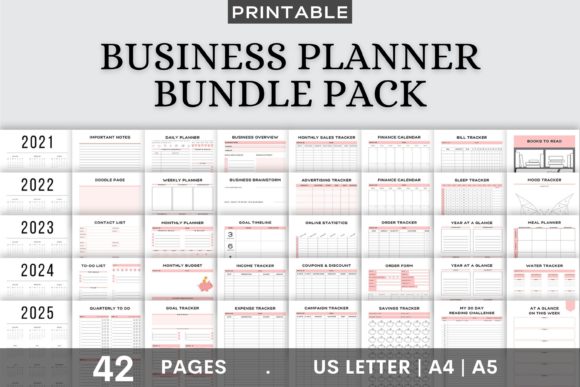 Download Printable Business Planner Bundle Pack - Planner Collection